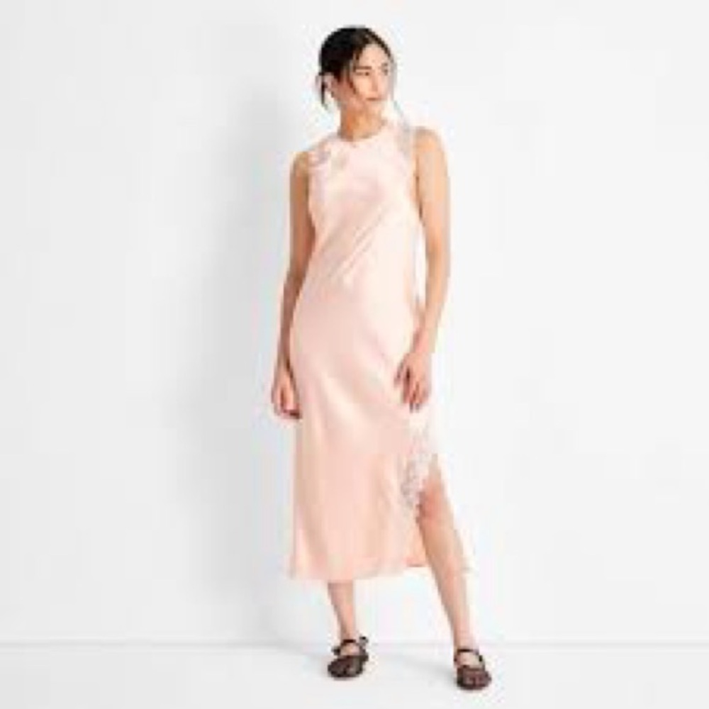 NWOT Future Collective Women's Sleeveless
Lace Trim Ankle Dress, Size XL